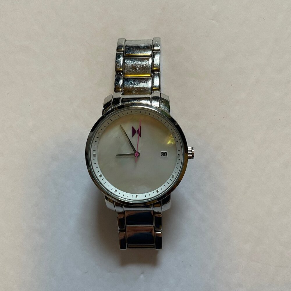 MVMT Silver Stainless Steel watch with mother of pearl face